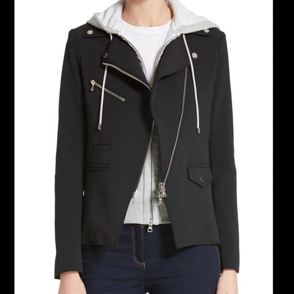 Veronica Beard Scuba Hadley Moto Jacket in black size 8 - Picture 3 of 9